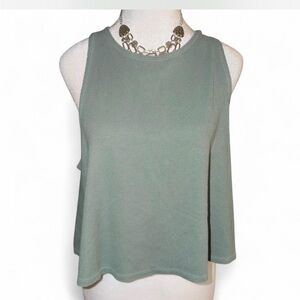 Groceries Apparel Ribbed Tank Top Women’s Large Sage Green Eucalyptus USA